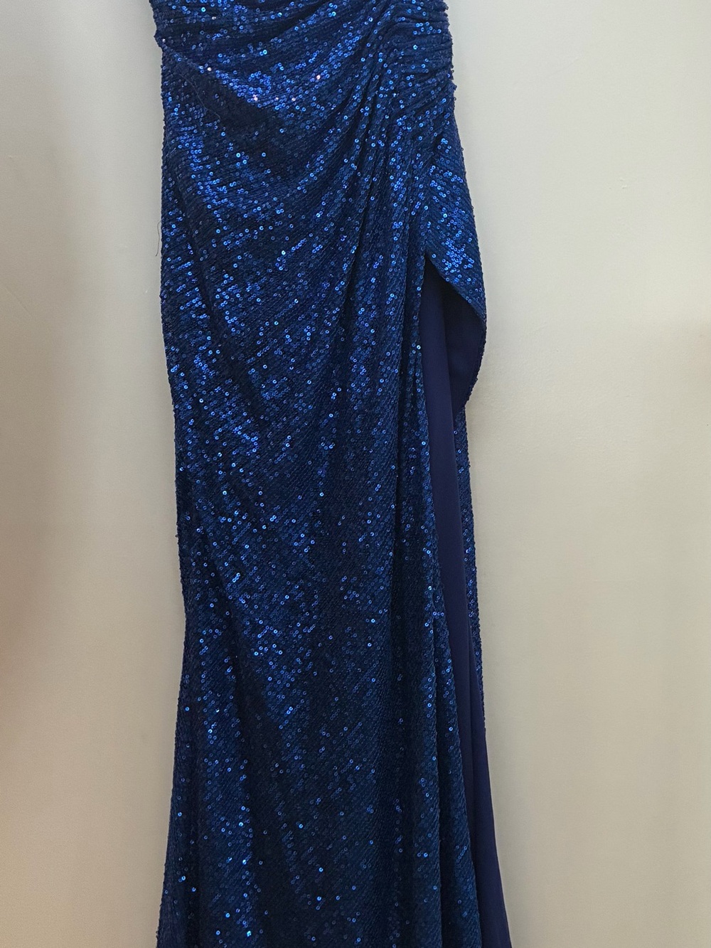 Cinderella Royal Blue Sequined Prom Gown